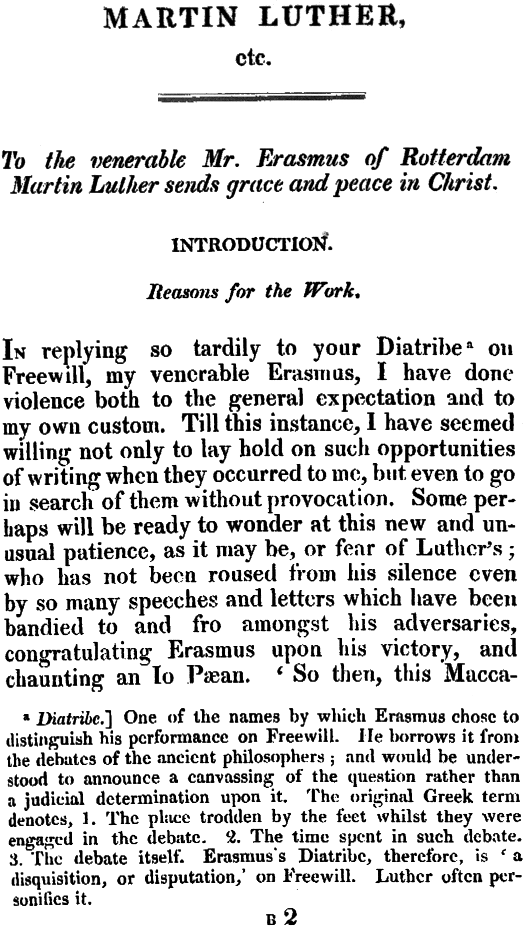 Print Edition of the Bondage of the Will, Page B2