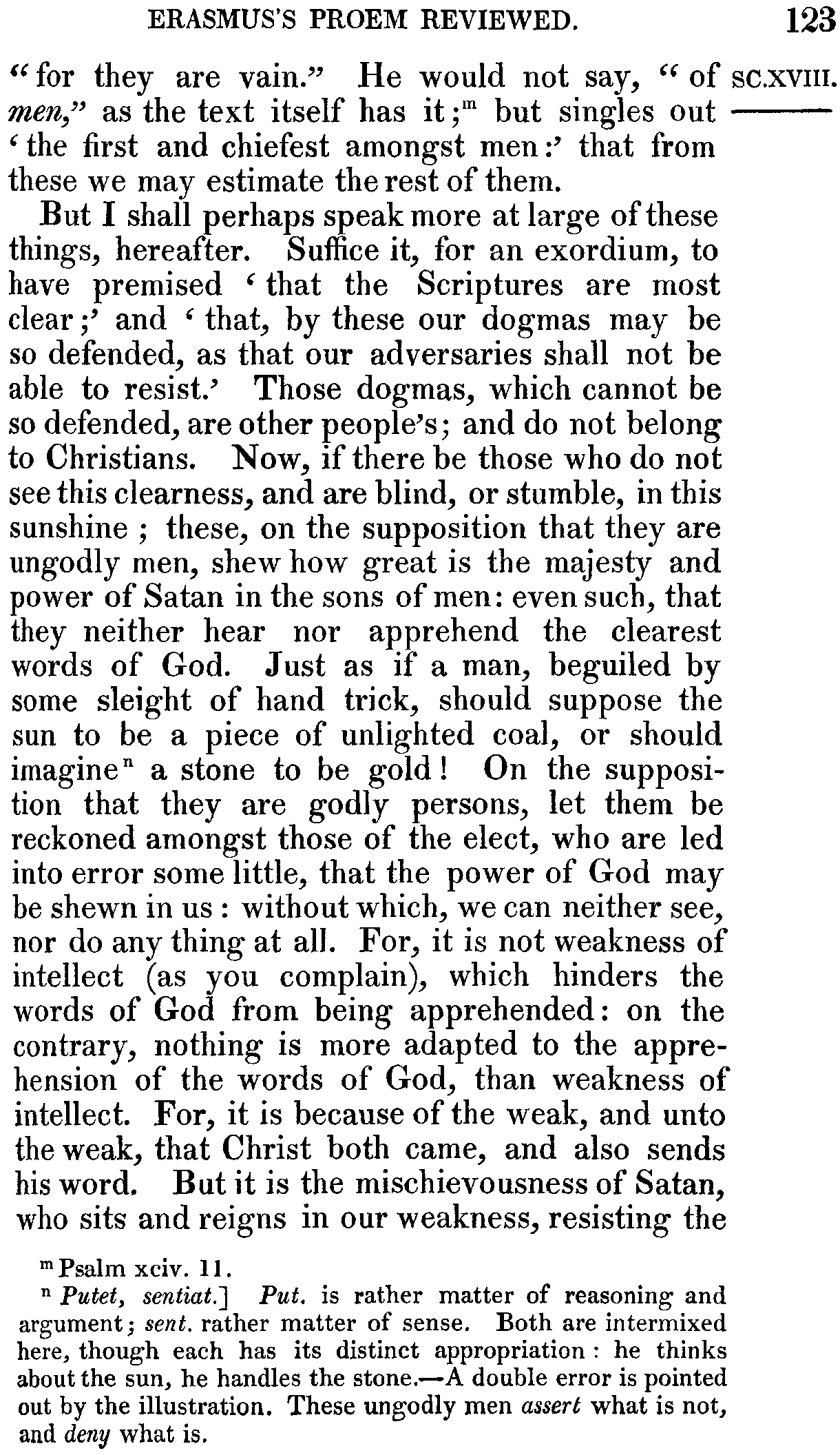 Print Edition of the Bondage of the Will, Page 123