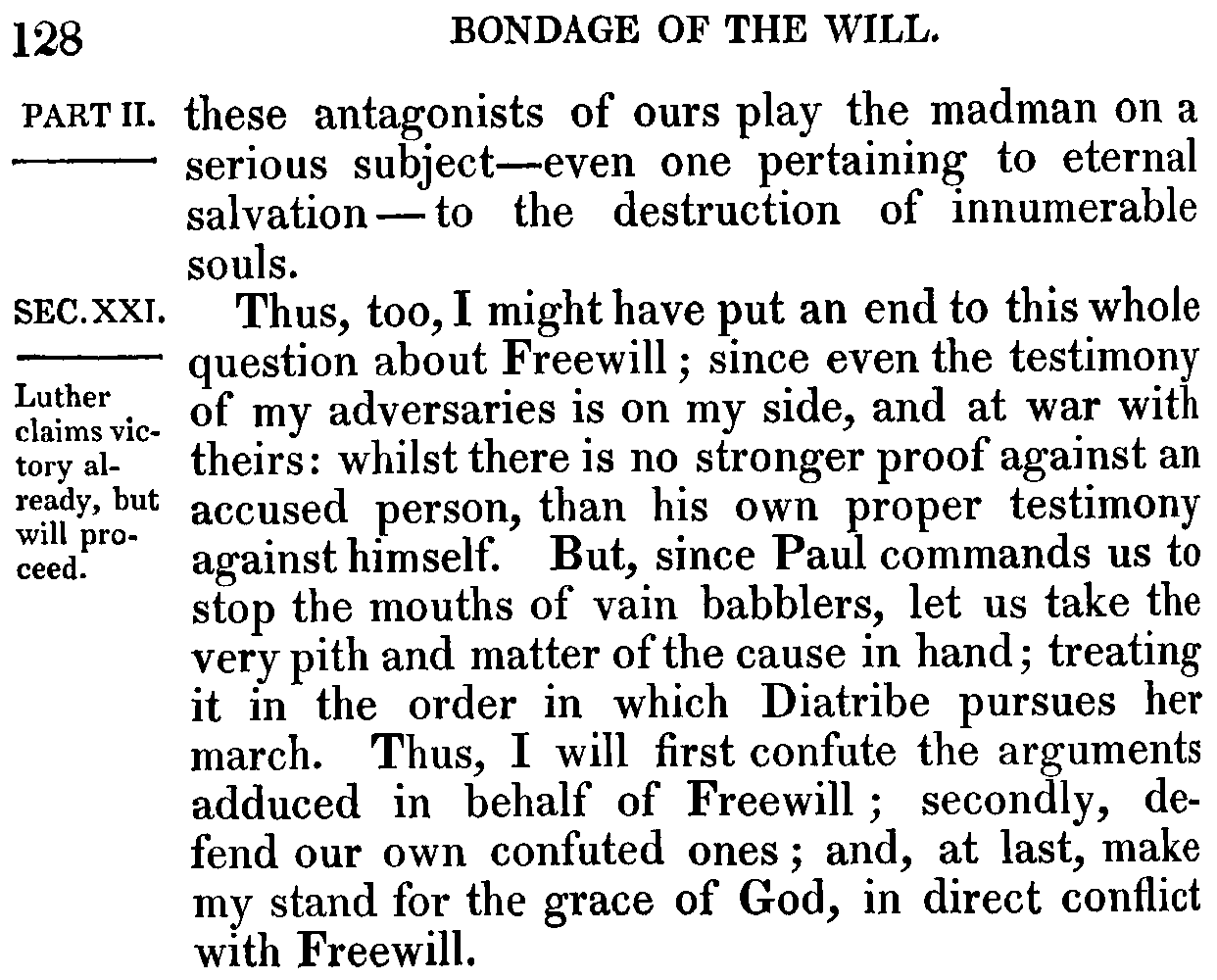 Print Edition of the Bondage of the Will, Page 128