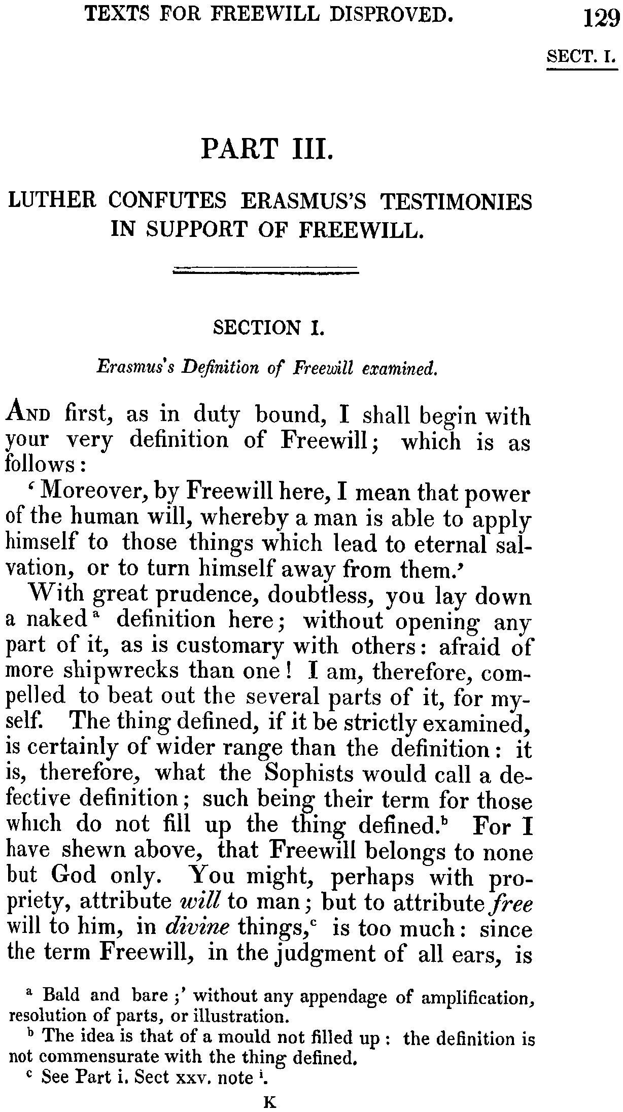 Print Edition of the Bondage of the Will, Page 129