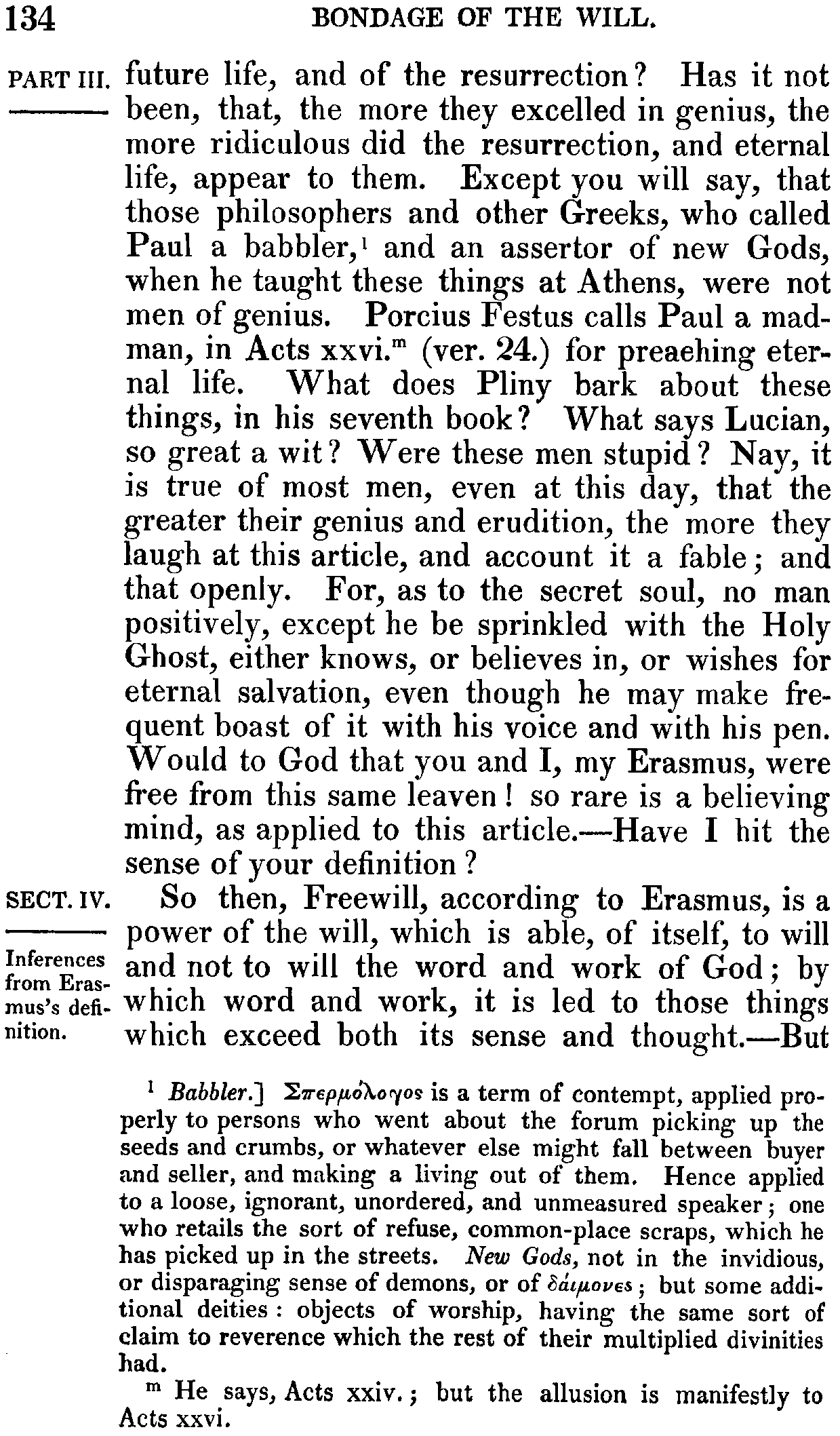 Print Edition of the Bondage of the Will, Page 134