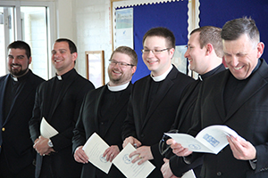 Fourth year seminarians wait for their calls on Call Day 2017.
