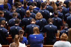 Christ Academy High School students worship together in Kramer Chapel.